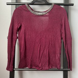 Full-sleeve Burgundy Top (XS)